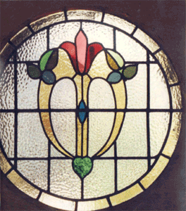 1930s stained glass panel