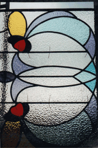 Art-deco stained glass panel